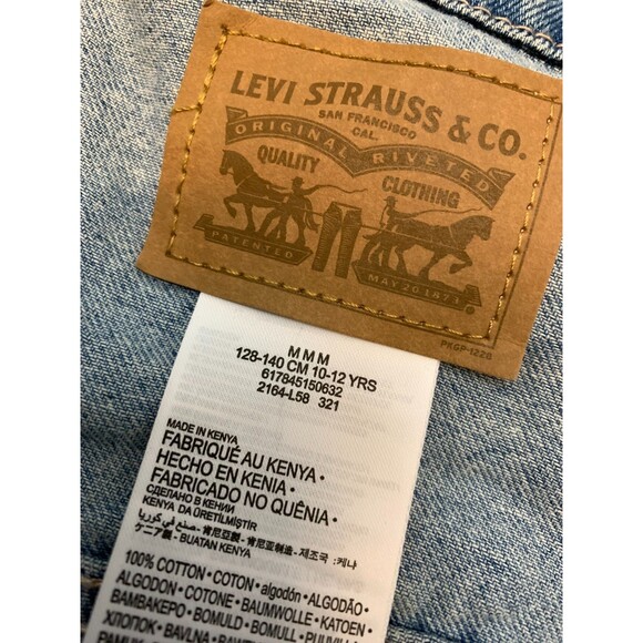 Levis Jacket Girls M (10-12 YRS) Denim Trucker Classic Button 100% Cotton Jean - Picture 9 of 10